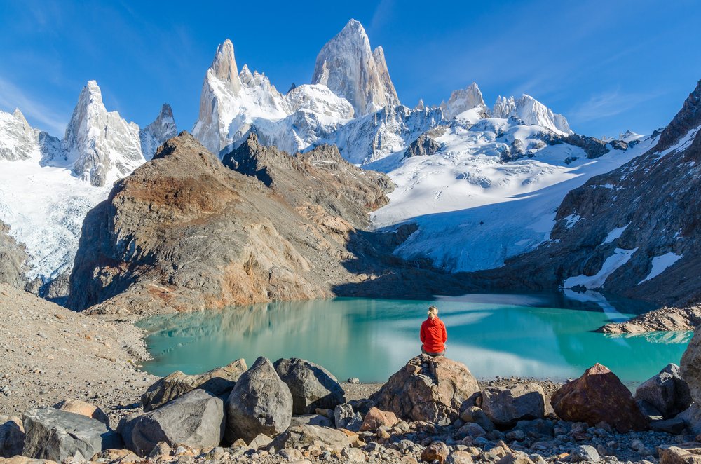 Fitz Roy Chaltén, Sky, Water, Mountain, Nature, Azure, Natural landscape, Snow