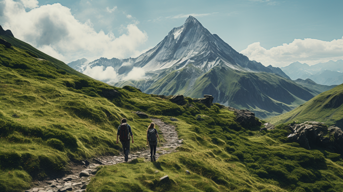 Highland, Cloud, Sky, Mountain, People in nature