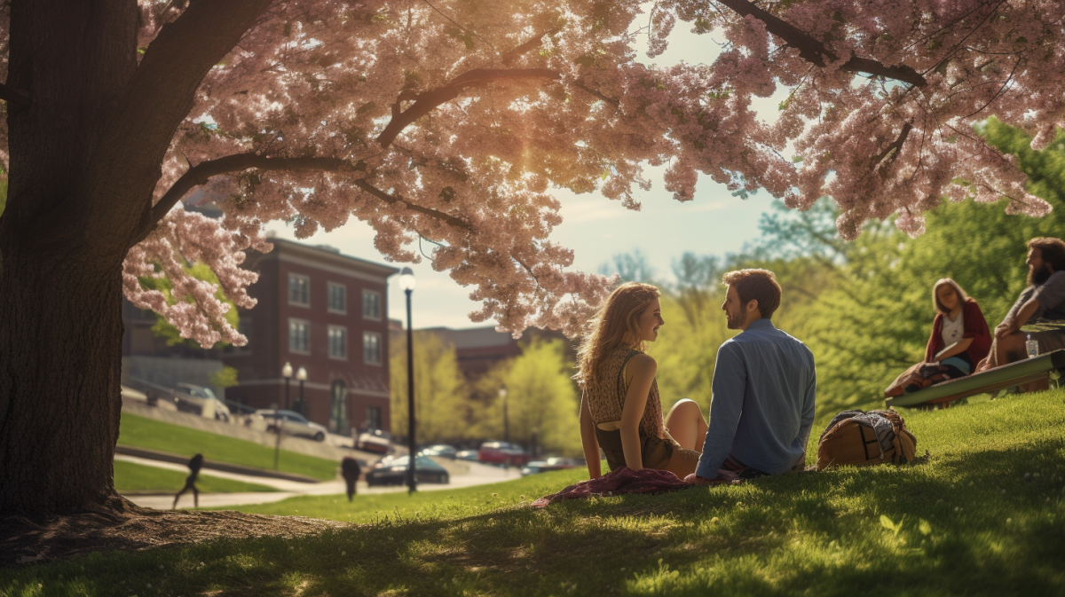 Tree, Plant, Sky, Light, People in nature, Tree, Building, Botany, Branch